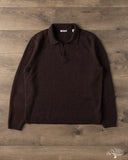 3sixteen Long-Sleeve Knit Polo - Bark Boucle