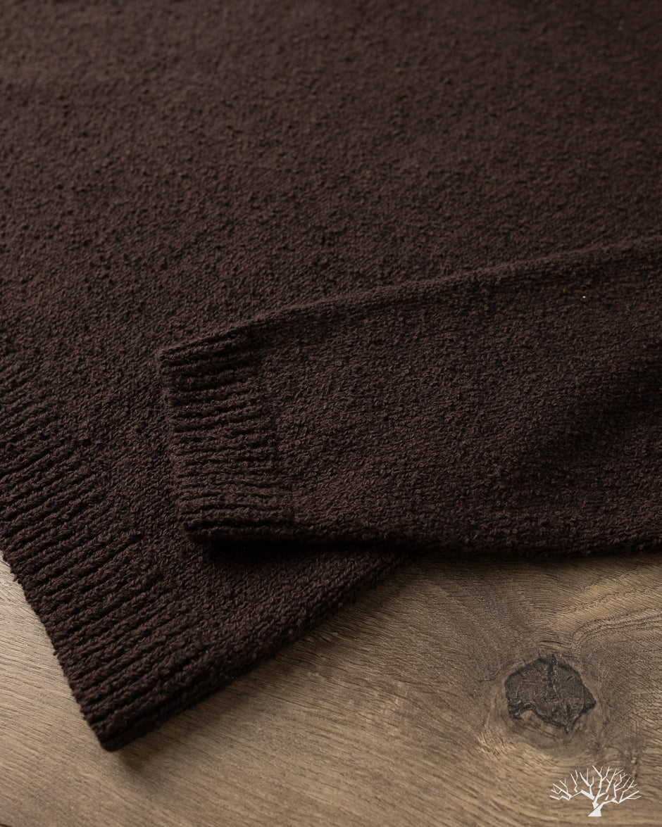 3sixteen Long-Sleeve Knit Polo - Bark Boucle