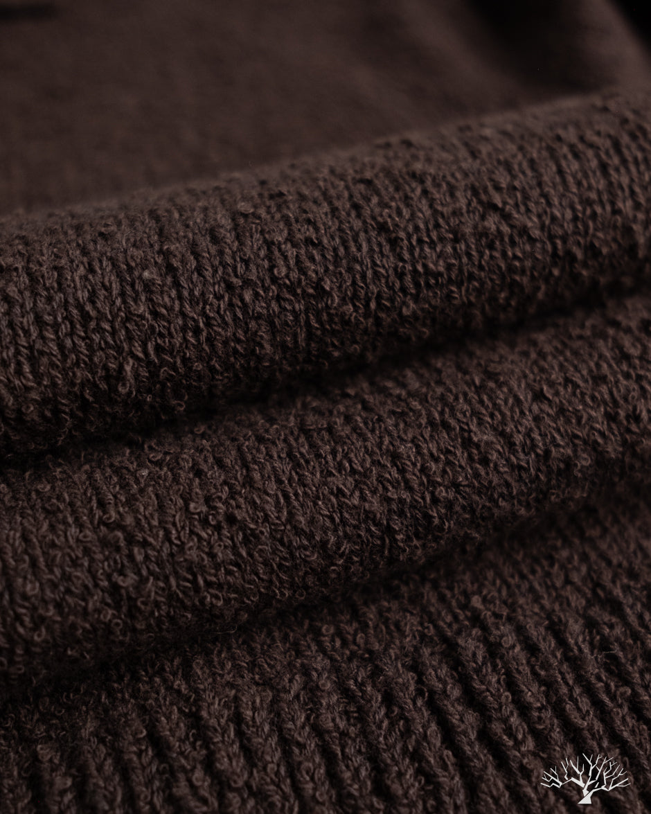 3sixteen Long-Sleeve Knit Polo - Bark Boucle