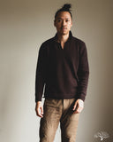 3sixteen Long-Sleeve Knit Polo - Bark Boucle