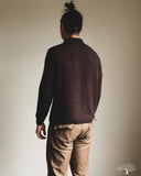 3sixteen Long-Sleeve Knit Polo - Bark Boucle