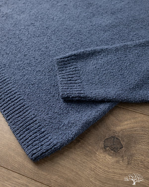 3sixteen - Long-Sleeve Knit Polo - Lapis Boucle – Withered Fig