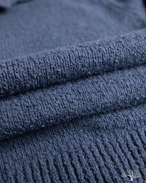 3sixteen - Long-Sleeve Knit Polo - Lapis Boucle – Withered Fig