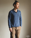 3sixteen Long-Sleeve Knit Polo - Lapis Boucle