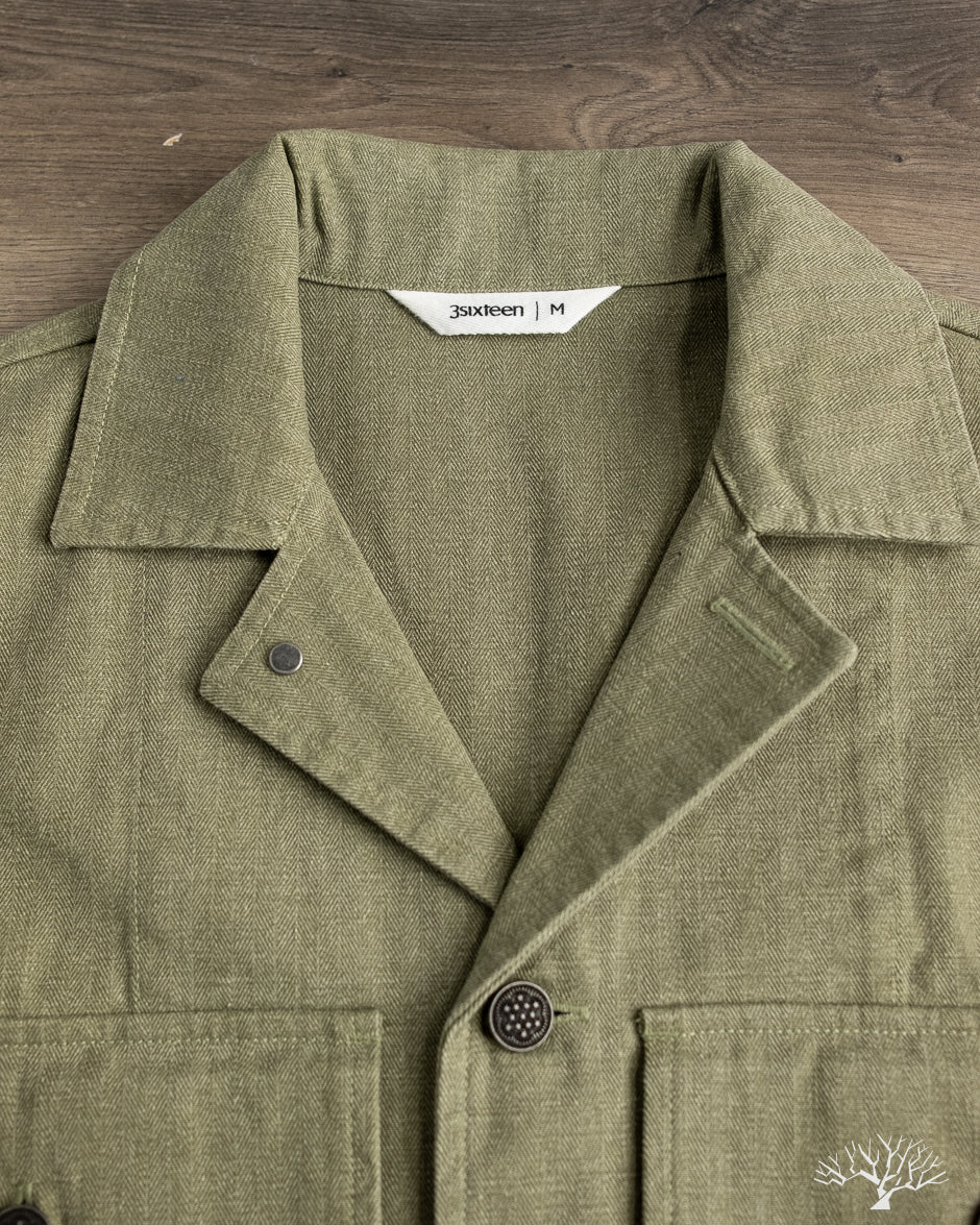 3sixteen M43 Overshirt - Olive HBT