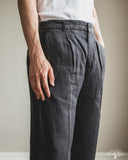 3sixteen Pleated Trouser - Black Linen