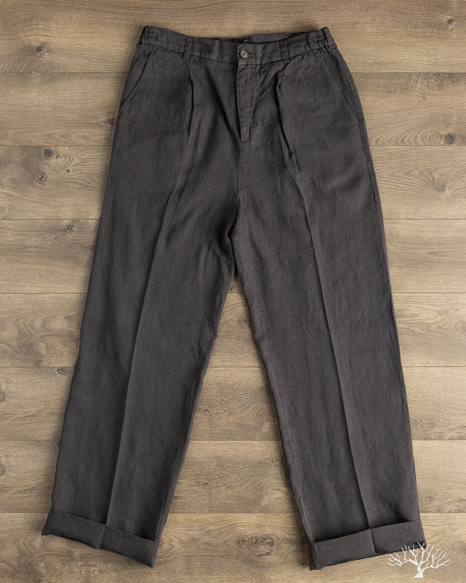 3sixteen - Pleated Trouser - Black Linen – Withered Fig