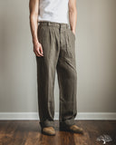 3sixteen Pleated Trouser - Olive Linen