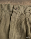 3sixteen Pleated Trouser - Olive Linen