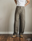 3sixteen Pleated Trouser - Olive Linen