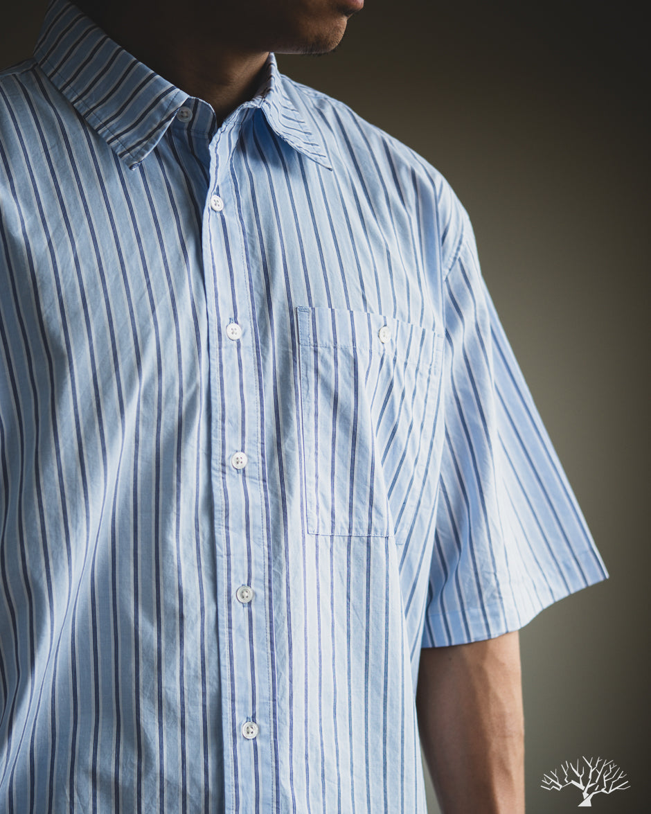 3sixteen - Short Sleeve Commuter Shirt - Blue Stripe – Withered Fig