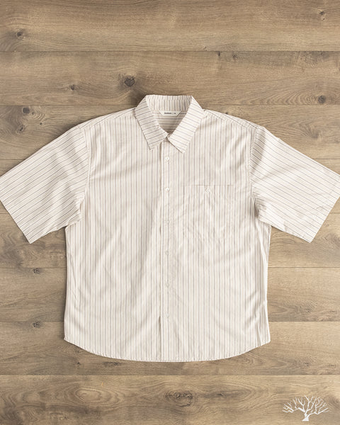 3sixteen - Short Sleeve Commuter Shirt - Tan Stripe – Withered Fig
