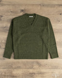 3sixteen V-Neck Sweater - Hunter Green Tweed