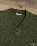 3sixteen V-Neck Sweater - Hunter Green Tweed