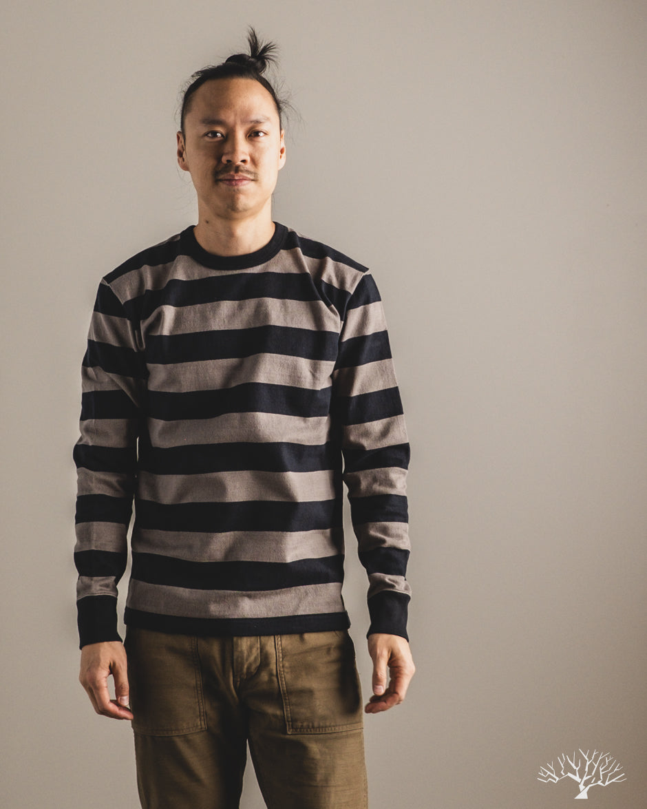 Iron Heart IHTB-01-GRY-BLK - 11oz Cotton Knit Long-Sleeve Sweater - Grey/Black