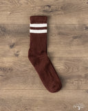 American Trench Merino Double Stripe Sock - Burgundy