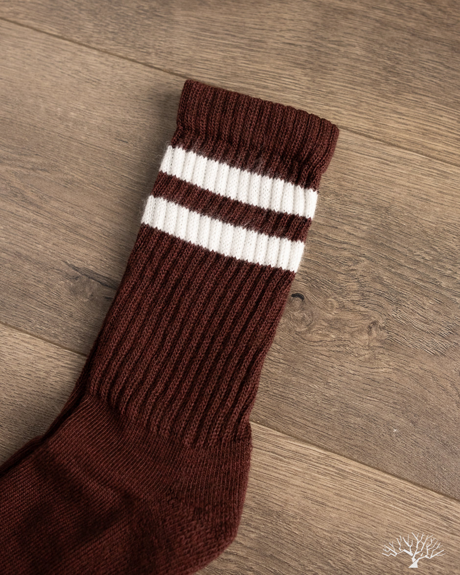 American Trench Merino Double Stripe Sock - Burgundy