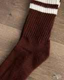 American Trench Merino Double Stripe Sock - Burgundy