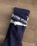 American Trench Merino Double Stripe Sock - Navy