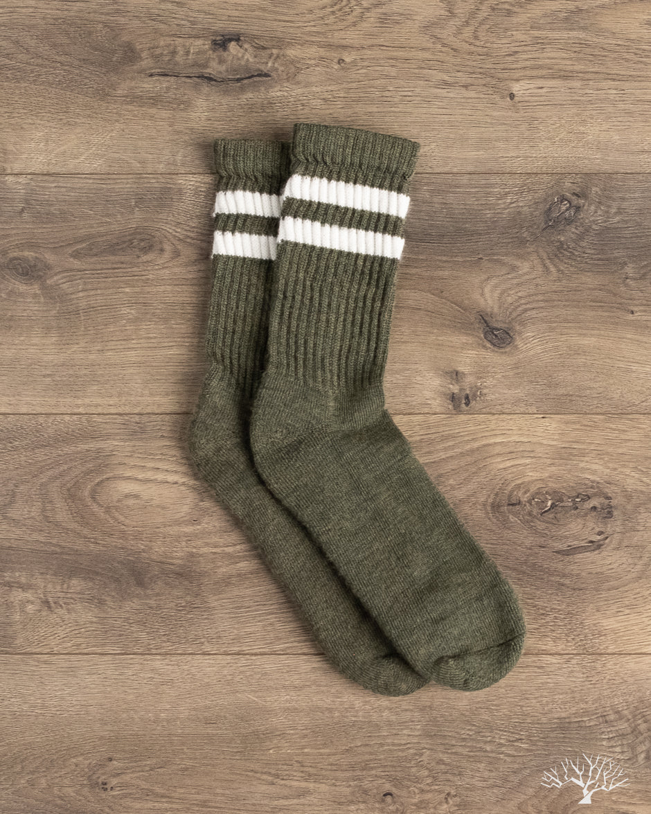 American Trench Merino Double Stripe Sock - Olive