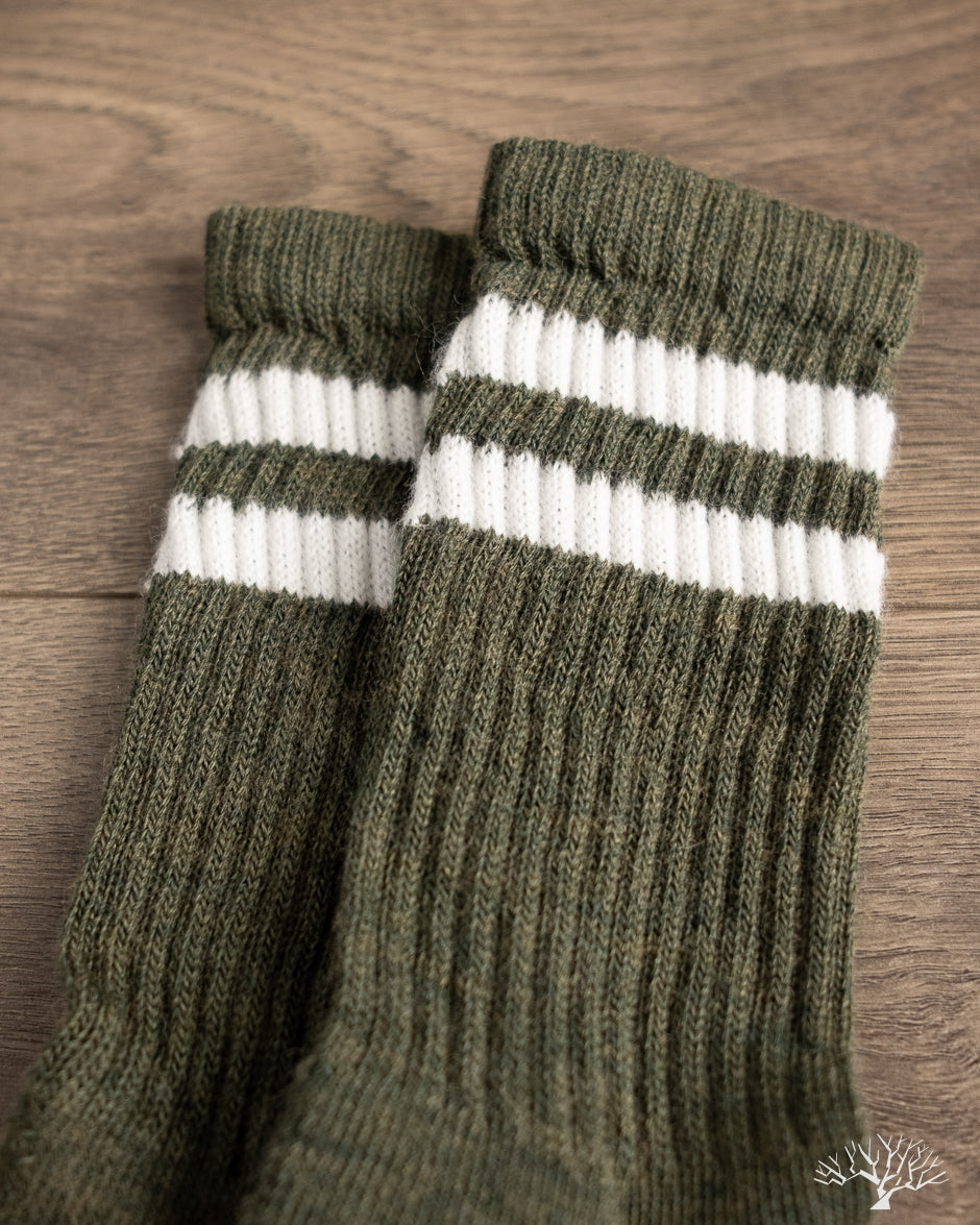 American Trench Merino Double Stripe Sock - Olive