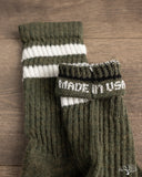 American Trench Merino Double Stripe Sock - Olive