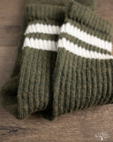 American Trench Merino Double Stripe Sock - Olive