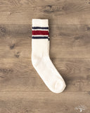 American Trench Merino Retro Stripe Sock - Berry/Navy