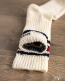 American Trench Merino Retro Stripe Sock - Berry/Navy