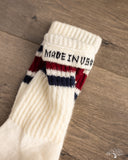 American Trench Merino Retro Stripe Sock - Berry/Navy