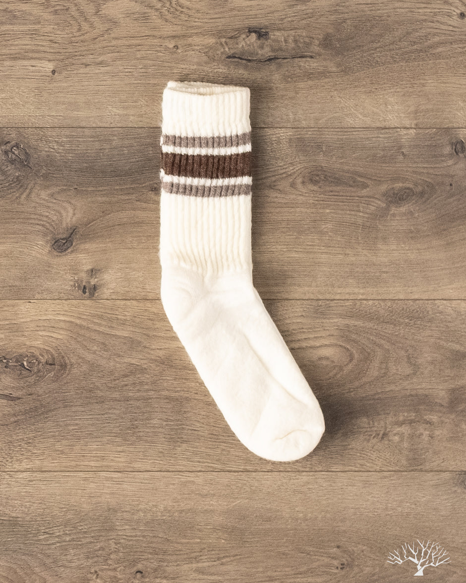 American Trench Merino Retro Stripe Sock - Brown/Elk