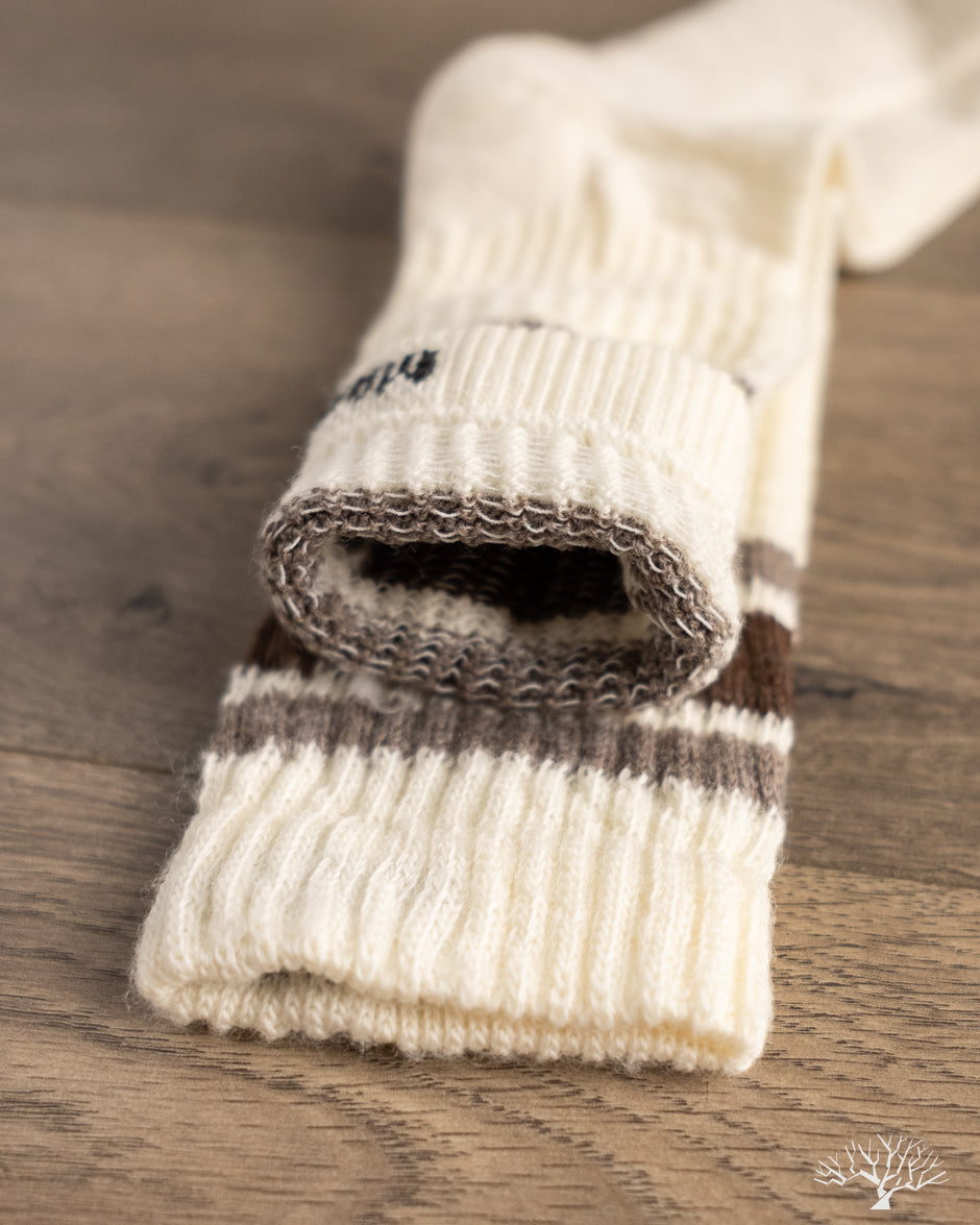 American Trench Merino Retro Stripe Sock - Brown/Elk