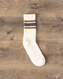 American Trench Merino Retro Stripe Sock - Denim/Brown