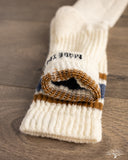 American Trench Merino Retro Stripe Sock - Denim/Brown