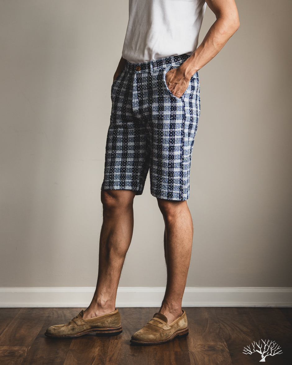 Studio D'Artisan - Indigo Noragi Sashiko Shorts – Withered Fig