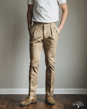 パンツ barnstormer 1002p 2P DRESS CHINOS Barnstormer - 1002P 2 Pleated Dress Chinos - Khaki – Withered Fig