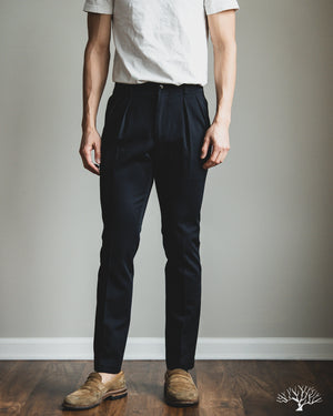 Barnstormer - 1002P 2 Pleated Dress Chinos - Navy – Withered Fig Barnstormer - 1002P 2 Pleated Dress Chinos - Navy – Withered Fig