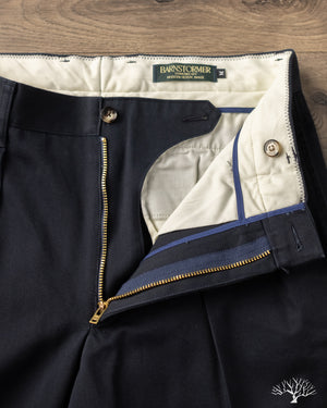 Barnstormer - 1002P 2 Pleated Dress Chinos - Navy – Withered Fig