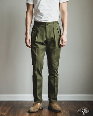 パンツ barnstormer 1002p 2P DRESS CHINOS Barnstormer - 1002P 2 Pleated Dress Chinos - Olive – Withered Fig