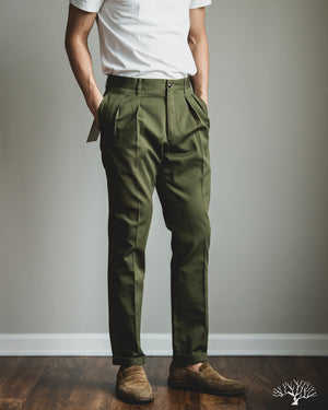 Barnstormer - 1002P 2 Pleated Dress Chinos - Olive – Withered Fig