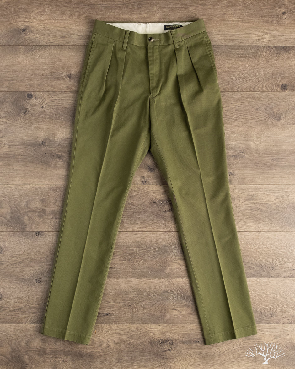 Barnstormer - 1002P 2 Pleated Dress Chinos - Olive – Withered Fig