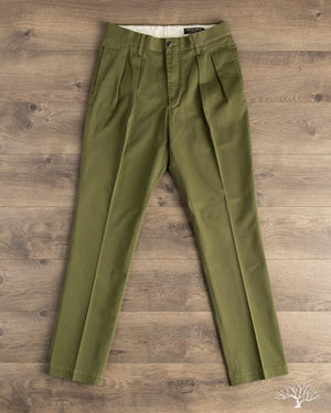 Barnstormer - 1002P 2 Pleated Dress Chinos - Olive – Withered Fig