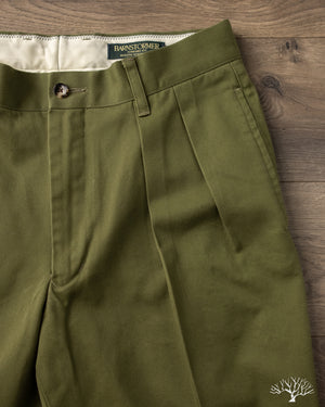 Barnstormer - 1002P 2 Pleated Dress Chinos - Olive – Withered Fig