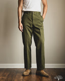 1952UC Flat Front Chino Trousers - Olive