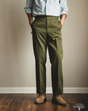 1952UC Flat Front Chino Trousers - Olive