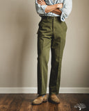 1952UC Flat Front Chino Trousers - Olive