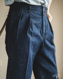 1955IND 2 Pleated Chino Trousers - Indigo