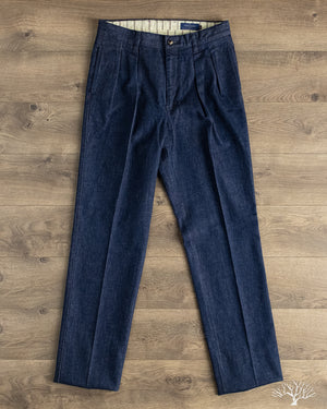 Barnstormer - 1955IND 2 Pleated Chino Trousers - Indigo – Withered Fig