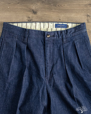 Barnstormer - 1955IND 2 Pleated Chino Trousers - Indigo – Withered Fig