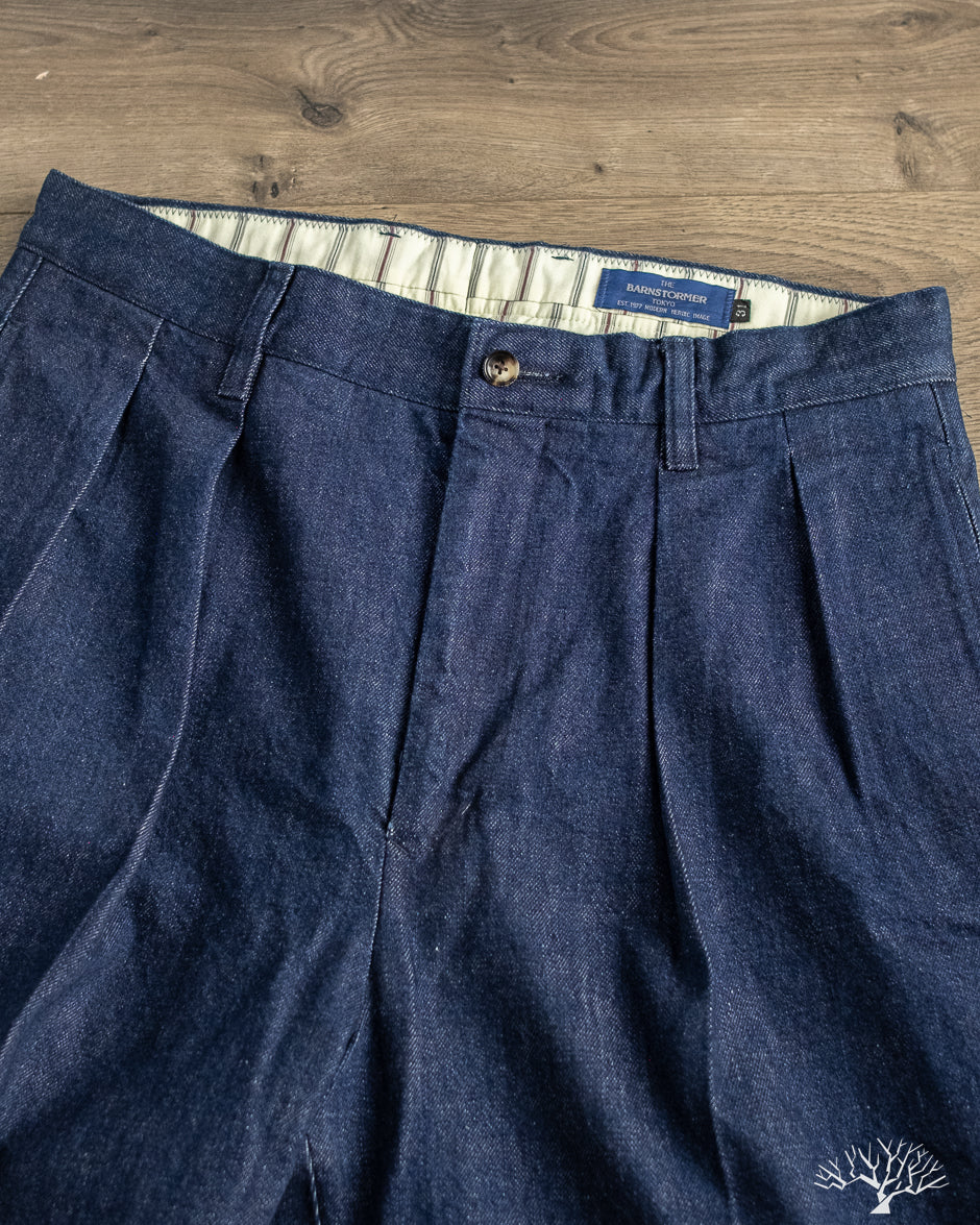 Barnstormer - 1955IND 2 Pleated Chino Trousers - Indigo – Withered Fig